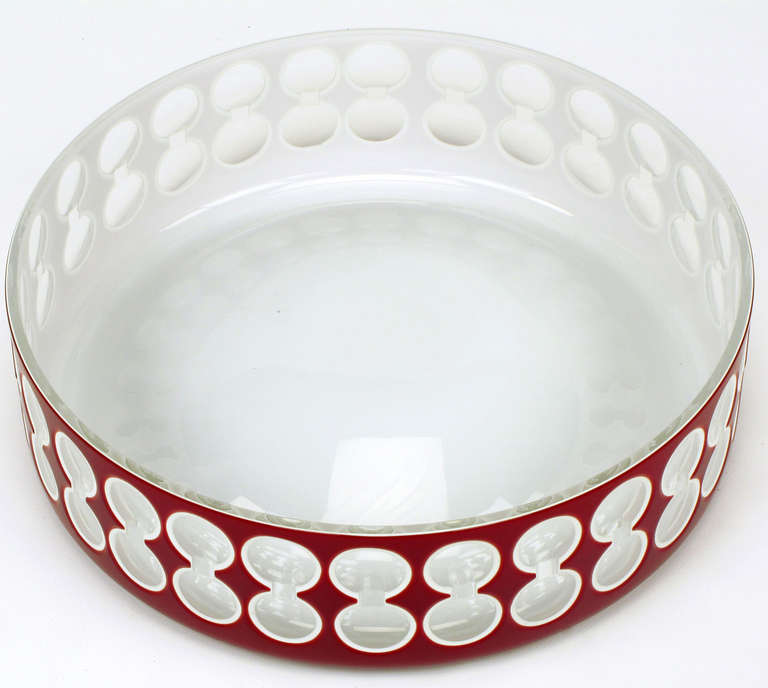 red glass bowl