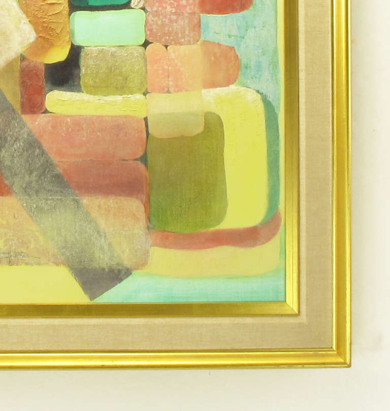 Abstraktes, kubistisches Relief, inspiriert von Mischtechnik auf Leinwand im Angebot 1