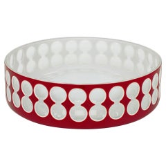 Hungarian Hand-Cut Red and White Cased Glass Bowl
