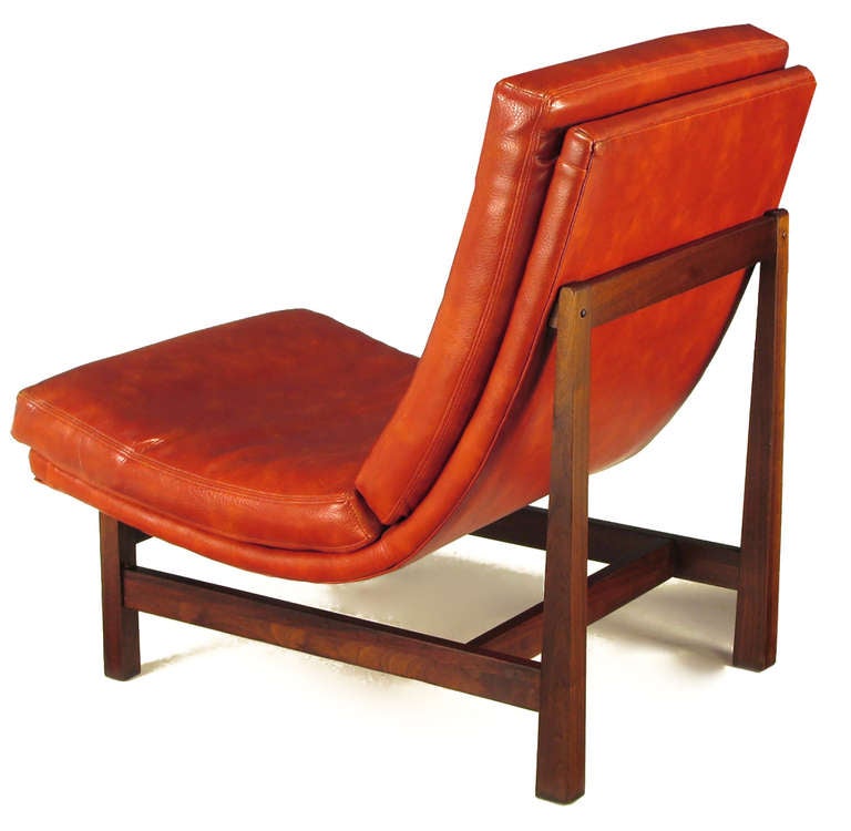 Pair of Custom Umber Upholstered Mahogany Frame Scoop Chairs 1