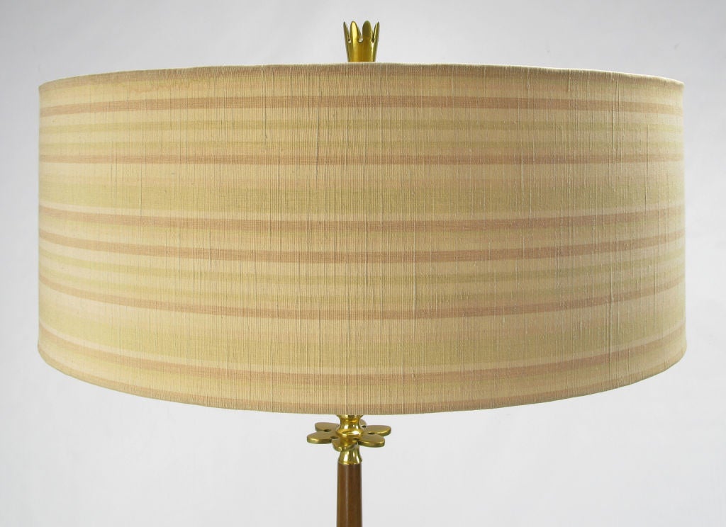 American Rembrandt Walnut & Brass Floor Lamp