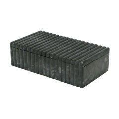 Reeded Black Marble Box In Honed Finish