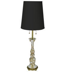 Marbro Parcel Gilt On White Porcelain Chinoiserie Table Lamp