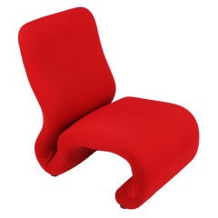 Swedish Modern Red Wool Ribbon Chair