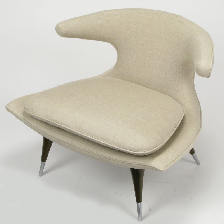 Karpen Of California Horn Lounge Chair In Natural Linen 6