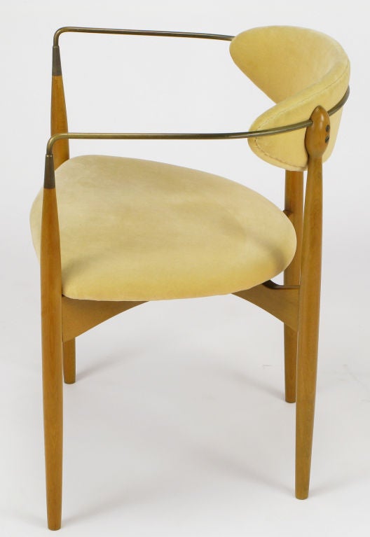 Mid-20th Century Kofod-Larsen Mahogany & Brass Arm Chair