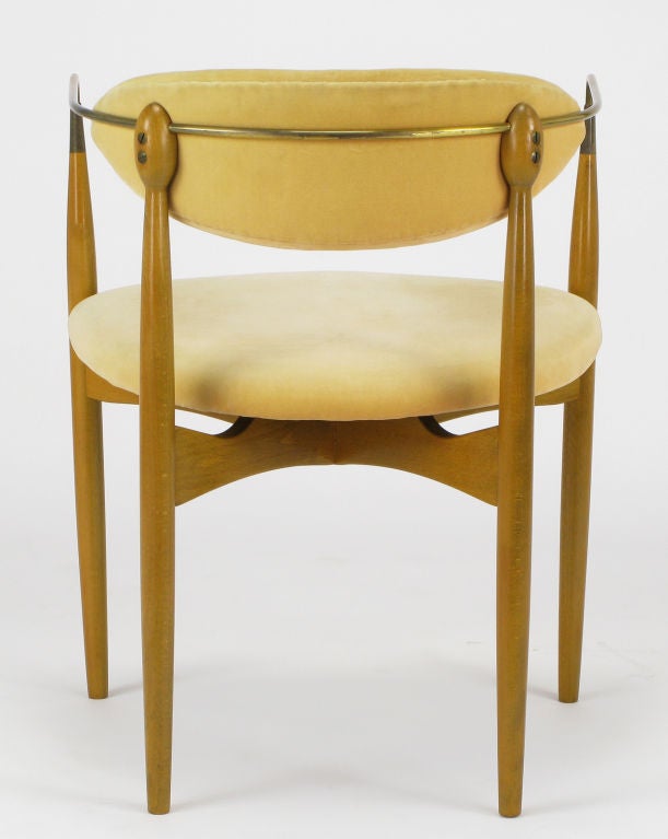 Kofod-Larsen Mahogany & Brass Arm Chair 1