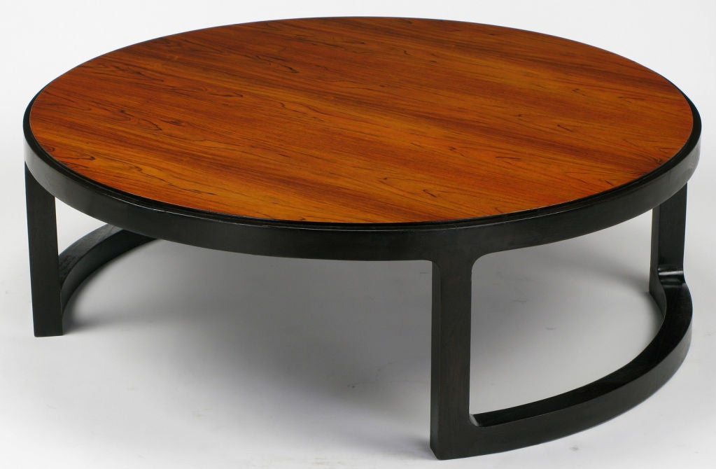 Edward Wormley Round Rosewood & Mahogany Coffee Table 2