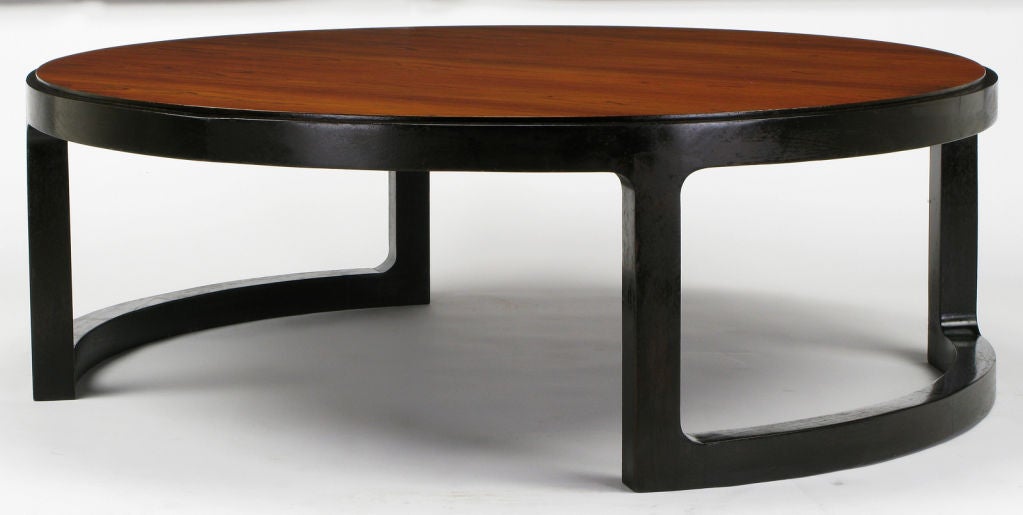 Edward Wormley Round Rosewood & Mahogany Coffee Table 3