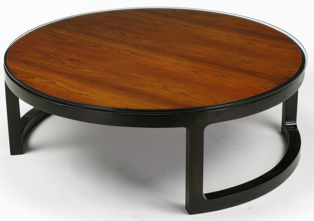 Edward Wormley Round Rosewood & Mahogany Coffee Table 4