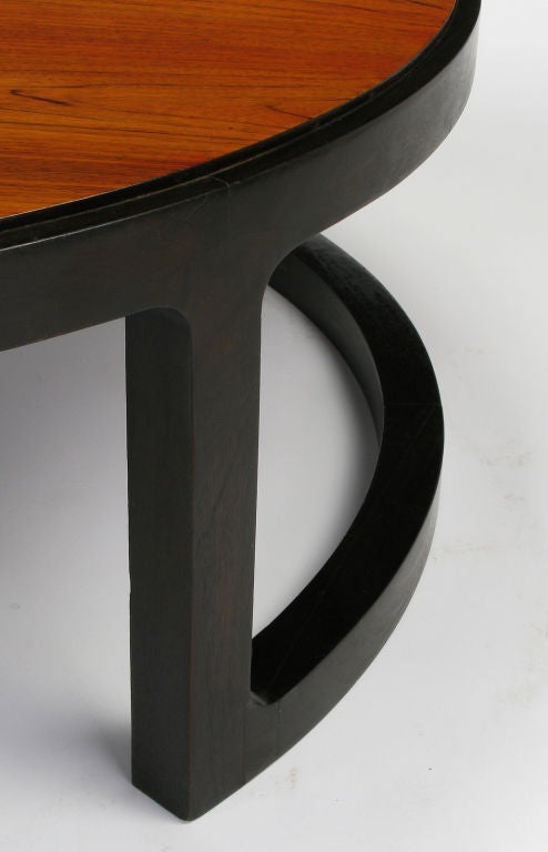 Edward Wormley Round Rosewood & Mahogany Coffee Table 5