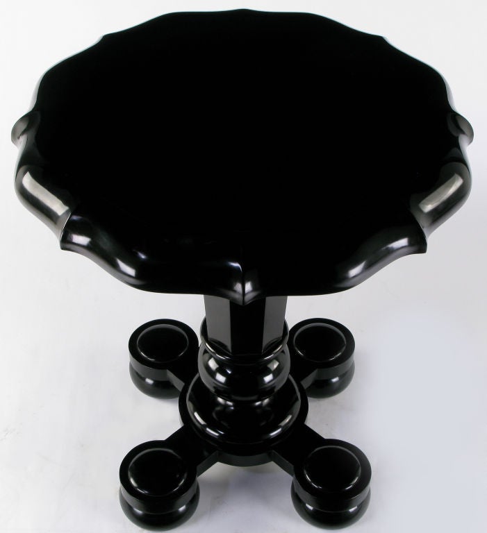 1920s Custom Carved Ebonized Mahogany End Table