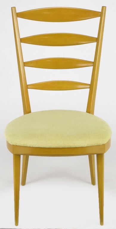 Modern Birch & Chartreuse Velvet Ladder Back Desk Chair