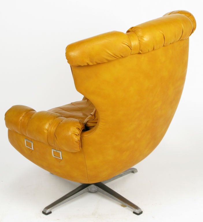 Acier Chaise longue pivotante Overman en forme d'œuf & Ottoman