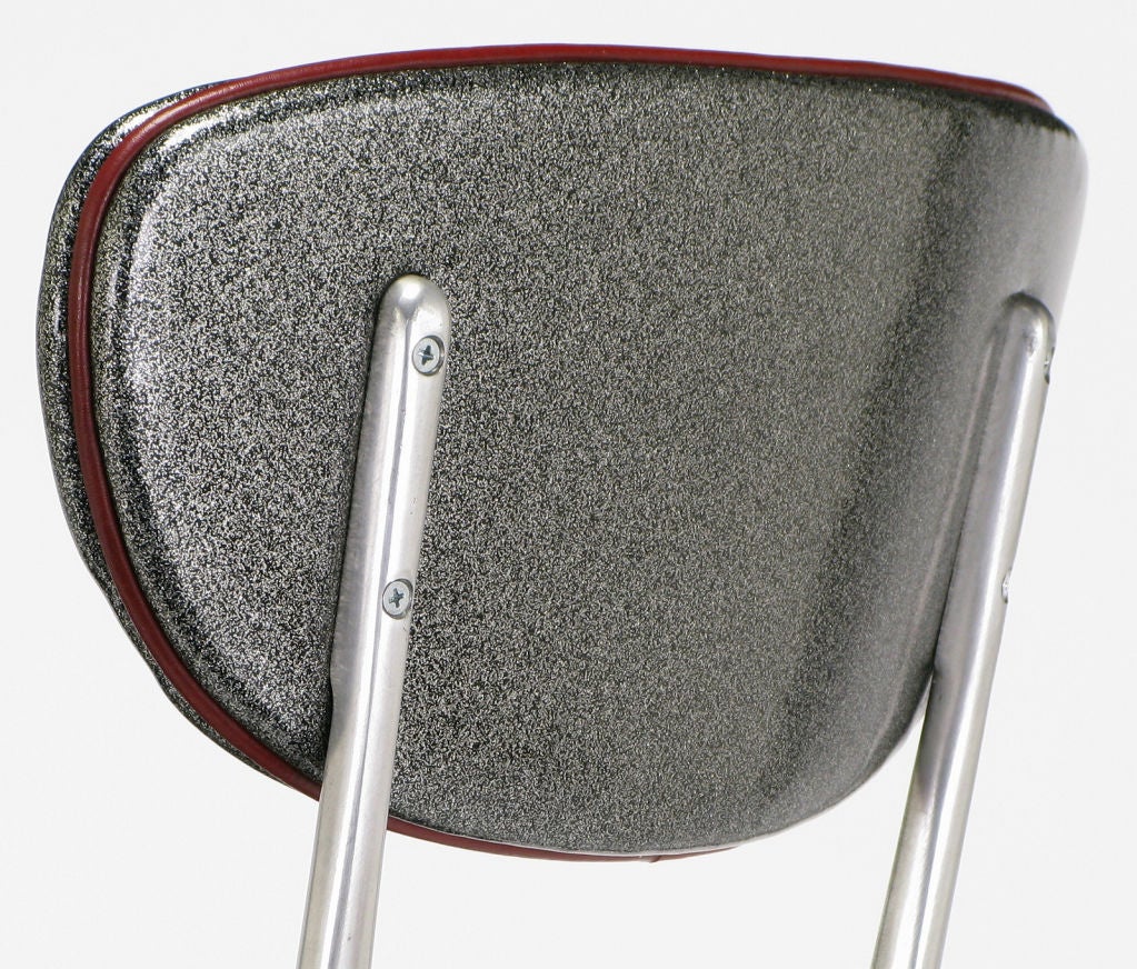 Impala Side Chairs In Aluminum & Silver Metalflake Upholstery 2