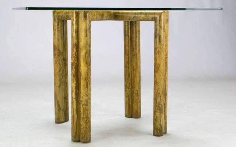 American Phyllis Morris Saltire Base Dining Table In Oil-Drop Lacquer 