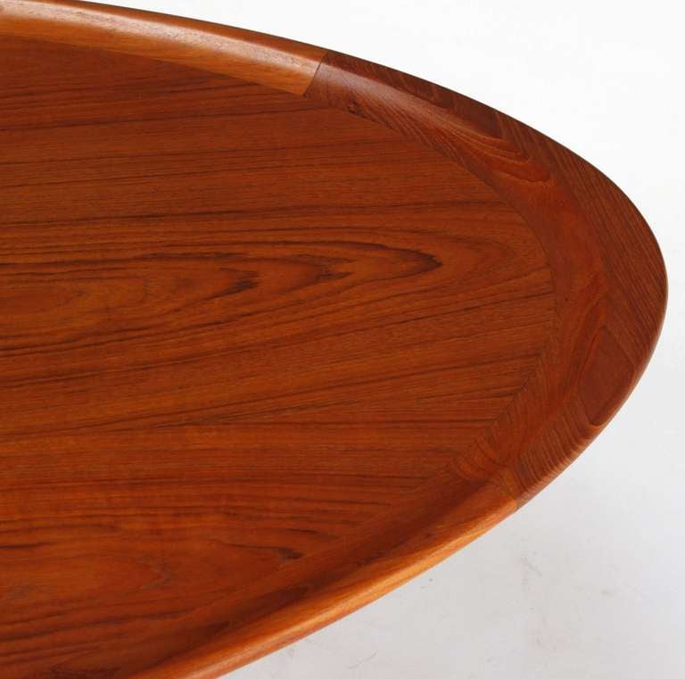 teak oval coffee table