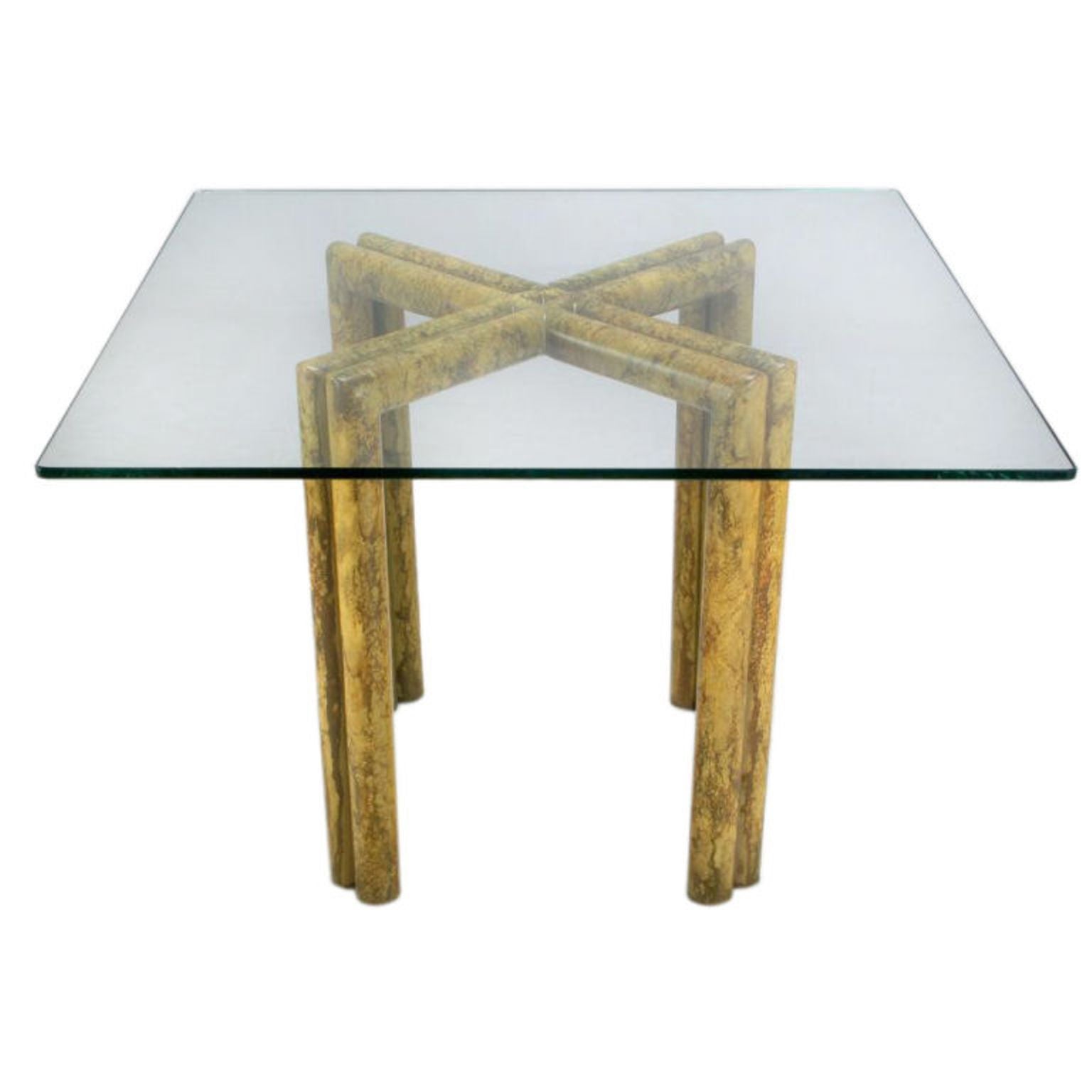 Phyllis Morris Saltire Base Dining Table In Oil-Drop Lacquer 