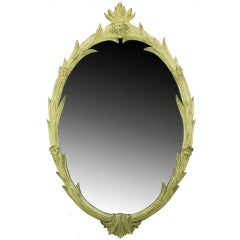 Hand Carved French Regence Style Mirror With Gilt Ivory Glaze 4