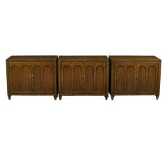 Trio Of Mastercraft Burled & Walnut Colonnade Cabinets 2