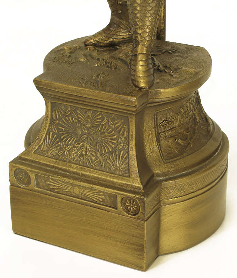 Pair of Brass Conquistador Figure Table Lamps 2