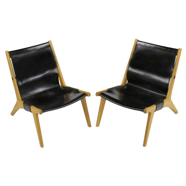 Pair Jaktstolen 204 Hunting Chairs By Uno and Osten Kristiansson at 1stDibs