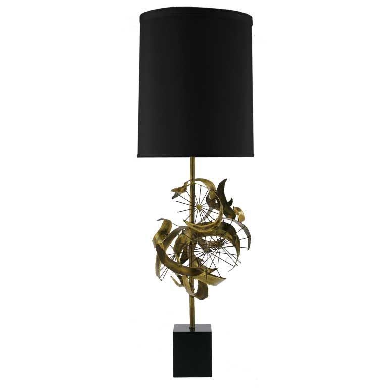 Laurel Abstract Sculpture Table Lamp In Style Of C. Jere