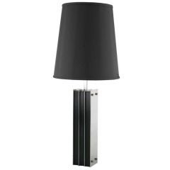 Laurel Lamp Chrome & Ebonized Oak Table Lamp