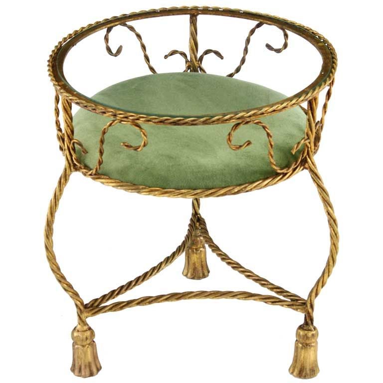 Italian Gilt Metal ThreeLeg Rope and Tassel End Table at 1stDibs