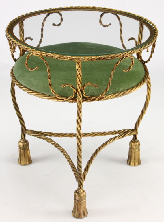Italian Gilt Metal ThreeLeg Rope and Tassel End Table at 1stDibs