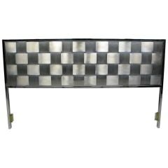 Pace Collection Chrome Basket Weave King Head Board