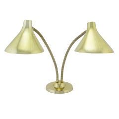 Vintage Laurel Two-Light Brass Desk Lamp