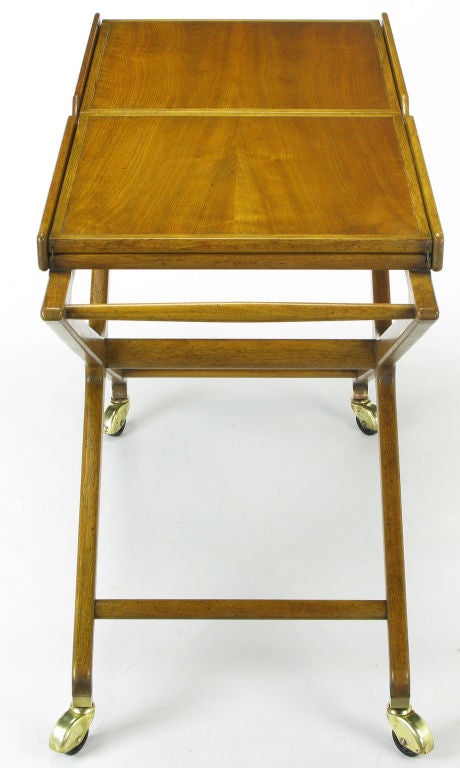 Mahogany Michael Taylor Bleached Walnut Bar or Serving Cart For Baker