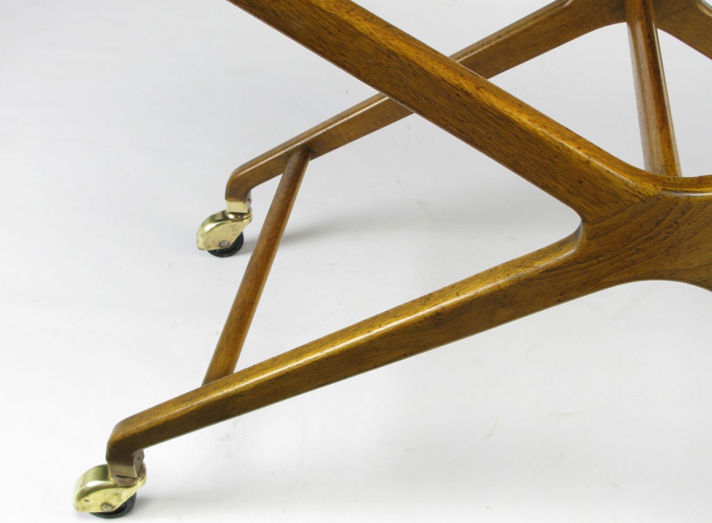 Michael Taylor Bleached Walnut Bar or Serving Cart For Baker 3