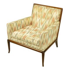 T.H. Robsjohn-Gibbings Upholstered Walnut Club Chair