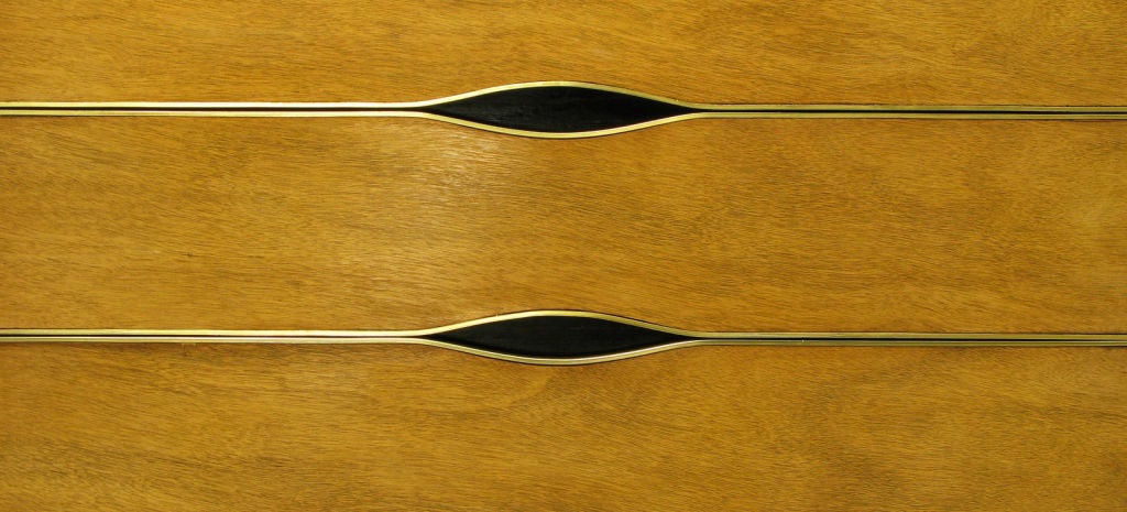 Bleached Walnut & Brass Three-Part Long Dresser 1