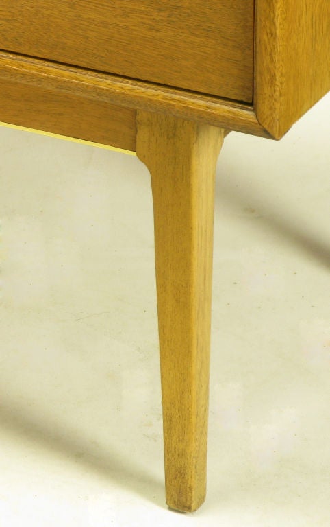 Vignola Furniture Bleached Walnut & Brass Night Stand 2