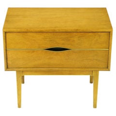 Vignola Furniture Bleached Walnut & Brass Night Stand