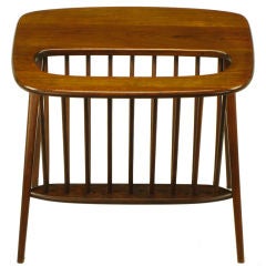 Sculptural Italian Walnut Magazine Stand Table Sculptural Italian Walnut Magazine Stand Table