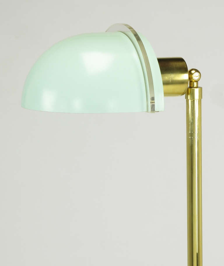 Art Deco Revival Brass & Robin's Egg Blue Articulated Floor Lamp 2