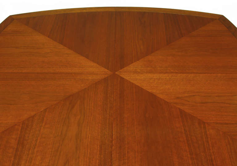 Baker Walnut Parquetry Top Open-Apron Dining Table 2