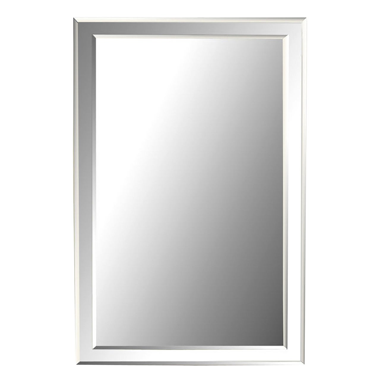 Custom Beveled-on-Beveled Glass Wall Mirror For Sale