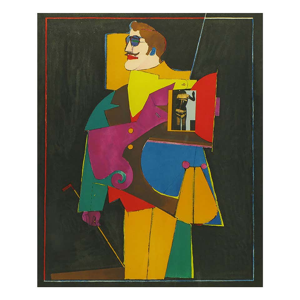 Signed 1980s USSR Lithograph From Eduard Nakhamkin Gallery For Sale at