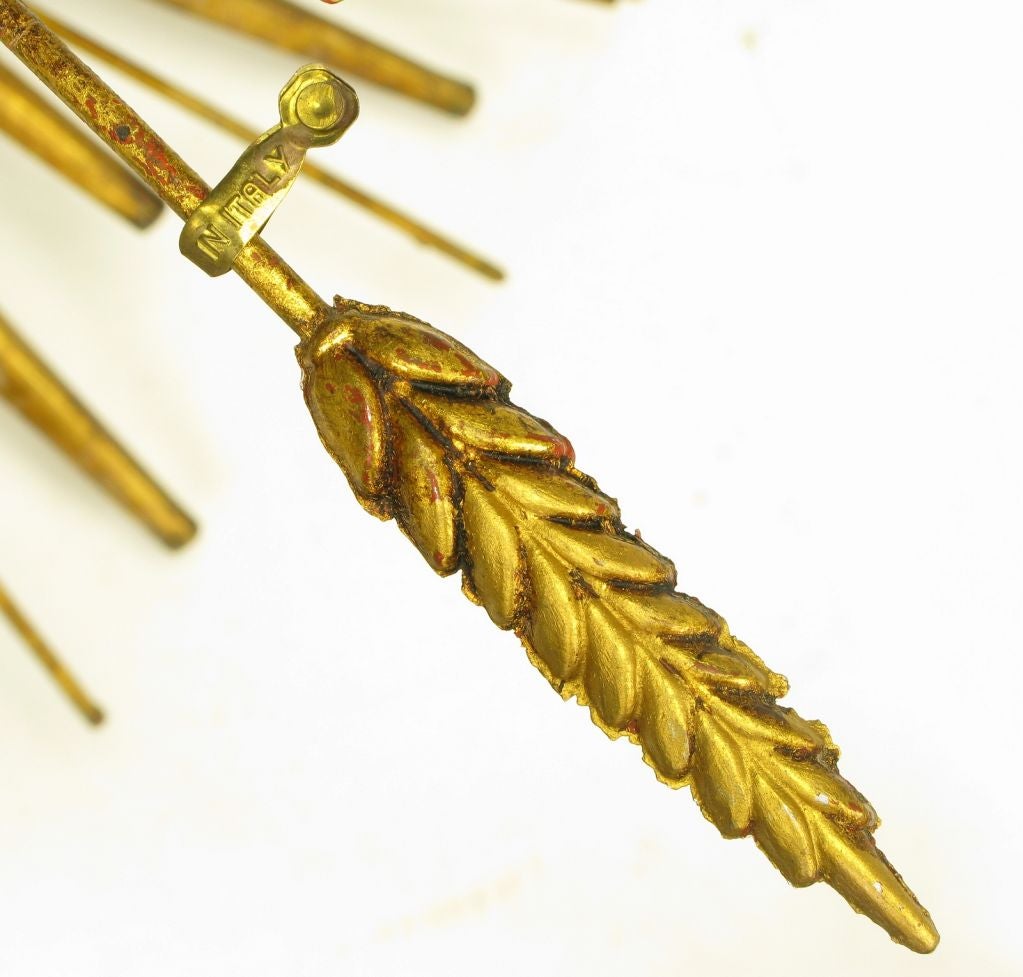 Round Gilt Iron and Glass Wheat Sheaf Table at 1stDibs