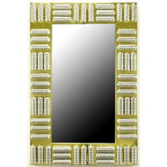 Custom Brass Mirror With Spun & Polished Aluminum Relief