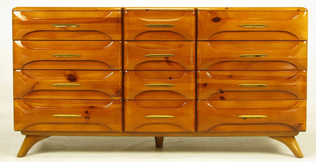 American Franklin Shockey Twelve-Drawer Rustic Modern Pine Dresser