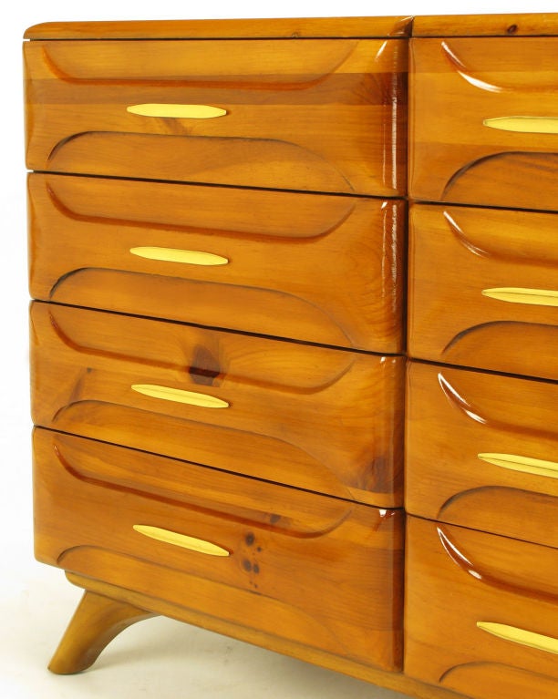 Brass Franklin Shockey Twelve-Drawer Rustic Modern Pine Dresser