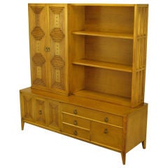 Mount Airy Bleached Walnut Tall Cabinet With Display Shelves