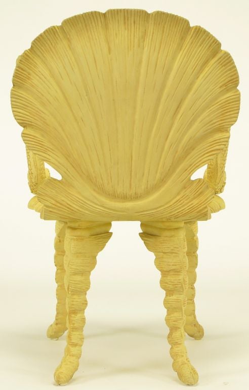Wood Maitland Smith Venetian Grotto Chair With Dolphin Arms