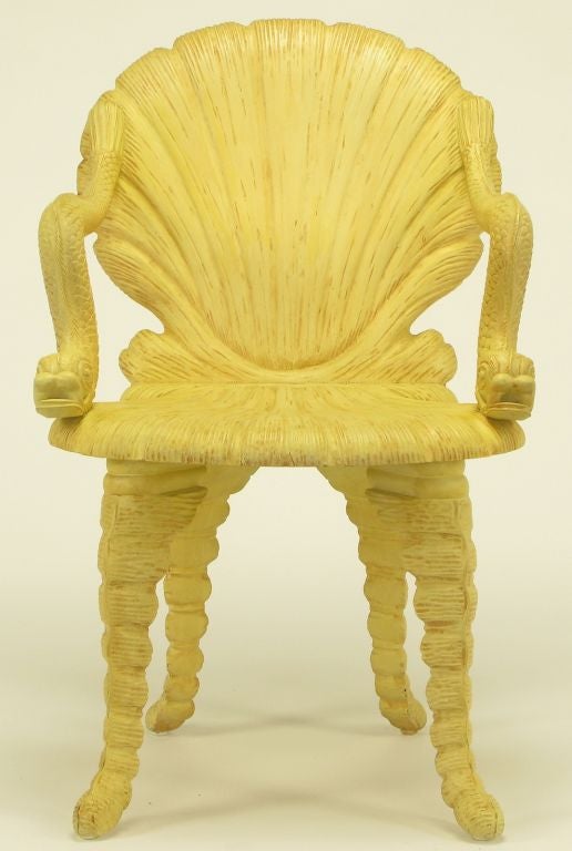 Maitland Smith Venetian Grotto Chair With Dolphin Arms 1